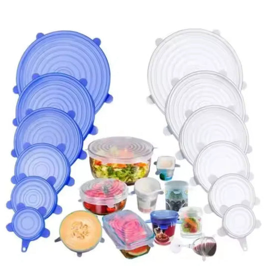 Protégez-vous contre les bactéries, microbes sur les aliments: Couvercle en Silicone réutilisable 6 en 1