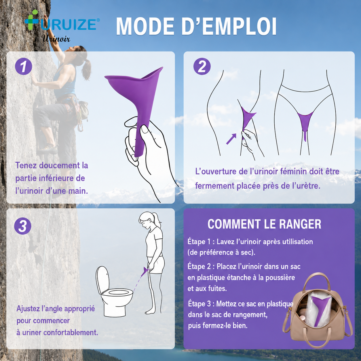 PROTEGEZ-VOUS CONTRE LES INFECTIONS VAGINALES: Urinoir féminin réutilisable en Silicone  permettant aux Femmes de Faire Pipi Debou dans les toilettes sales!.
