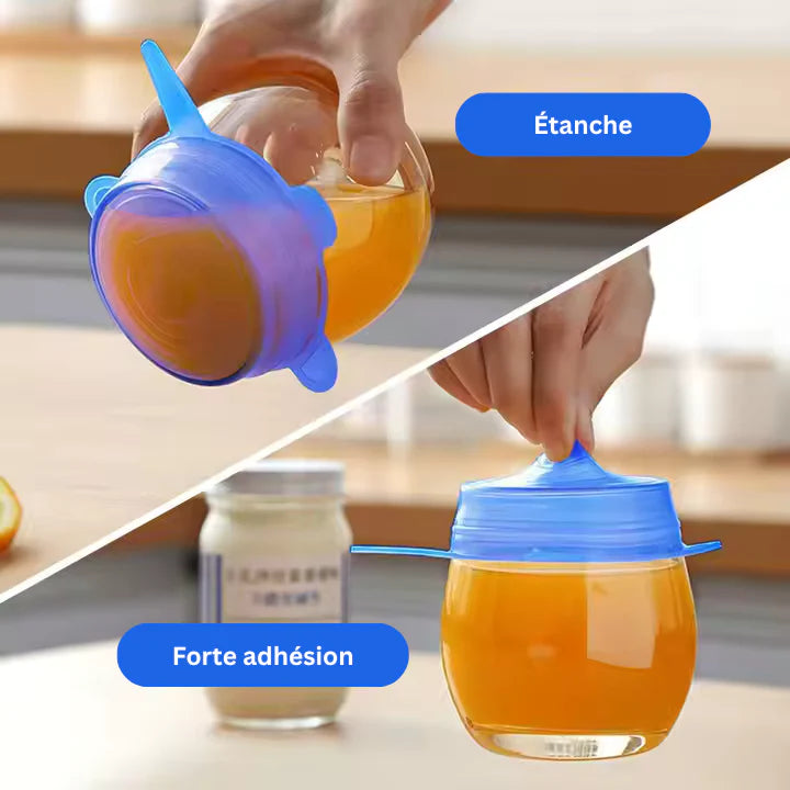 Protégez-vous contre les bactéries, microbes sur les aliments ! SOLUTION: Ce couvercle en Silicone réutilisable 6 en 1