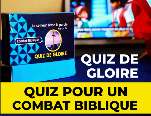 QUIZ DE GLOIRE: Un jeu qui édifie votre Foi et Rassemble toute la famille. Prix: 9900F au lieu de 14900F. BONUS GRATUIT: 24GIGAS de Dessins animés+films chrétiens via un liens.