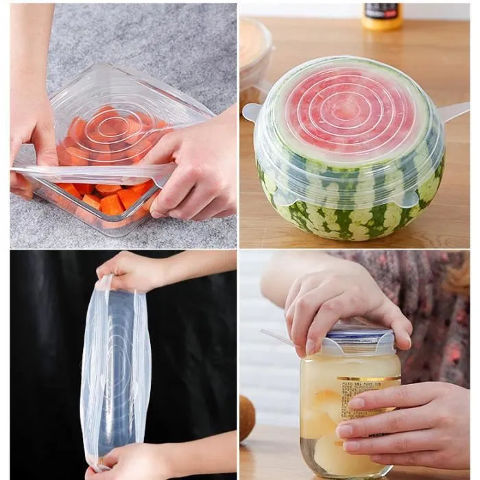 Protégez-vous contre les bactéries, microbes sur les aliments ! SOLUTION: Ce couvercle en Silicone réutilisable 6 en 1